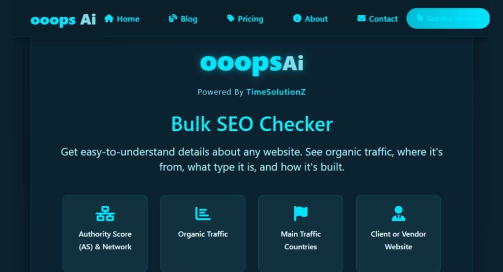 Bulk SEO Auditing with ooopsAi Bulk SEO Checker