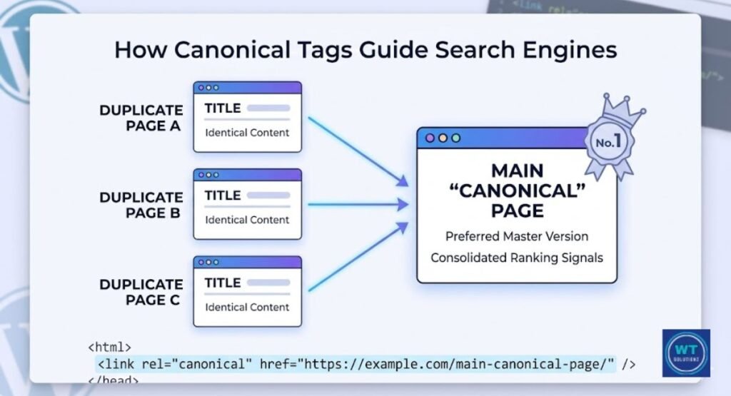 Canonical URL SEO diagram
