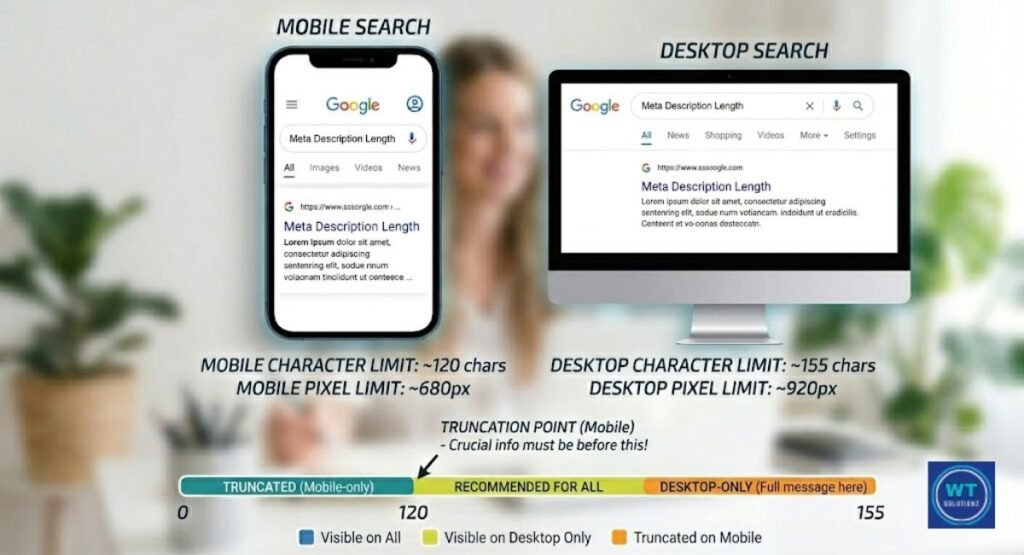 the length of meta description on mobile vs desktop