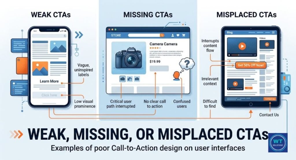 Weak, Missing, or Misplaced CTAs